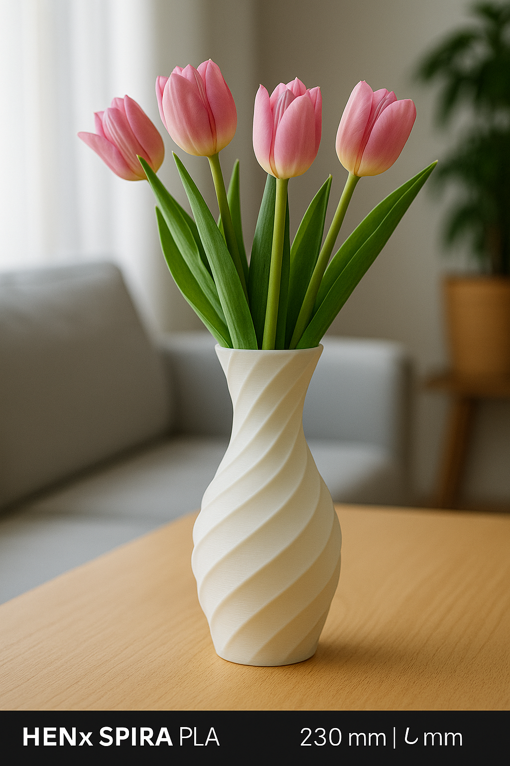 Vase Spira mit Tulpen